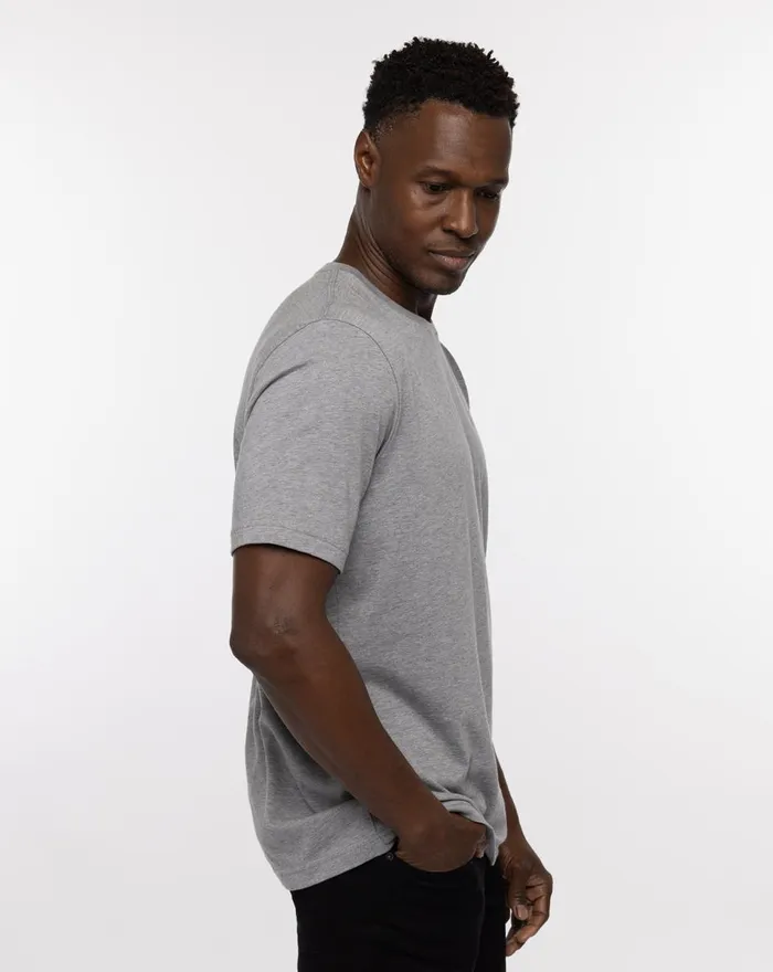 Men Tees TravisMathew ELBOW ROOM TEE Heather Grey Men Tees TravisMathew ELBOW ROOM TEE Heather Grey
