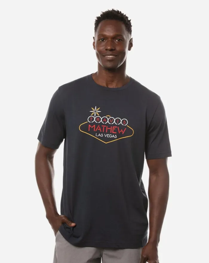 Men Tees TravisMathew LA TO VEGAS 20 TEE Mood Indigo