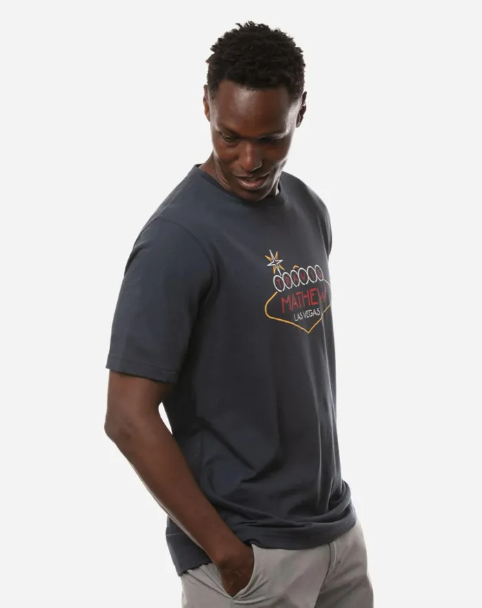Men Tees TravisMathew LA TO VEGAS 20 TEE Mood Indigo