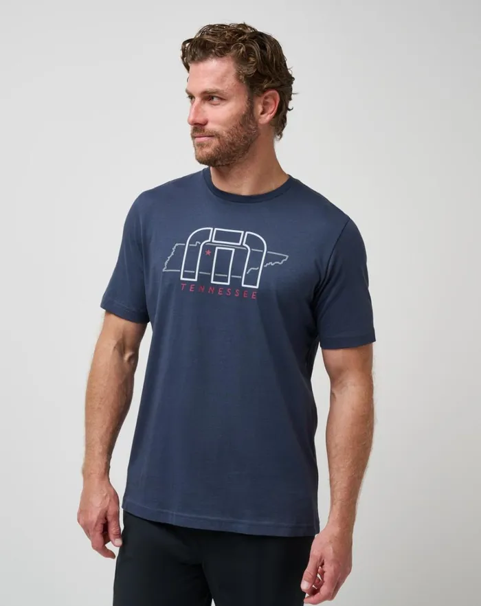 Men Tees TravisMathew LOCAL PHRASES TEE Blue Nights