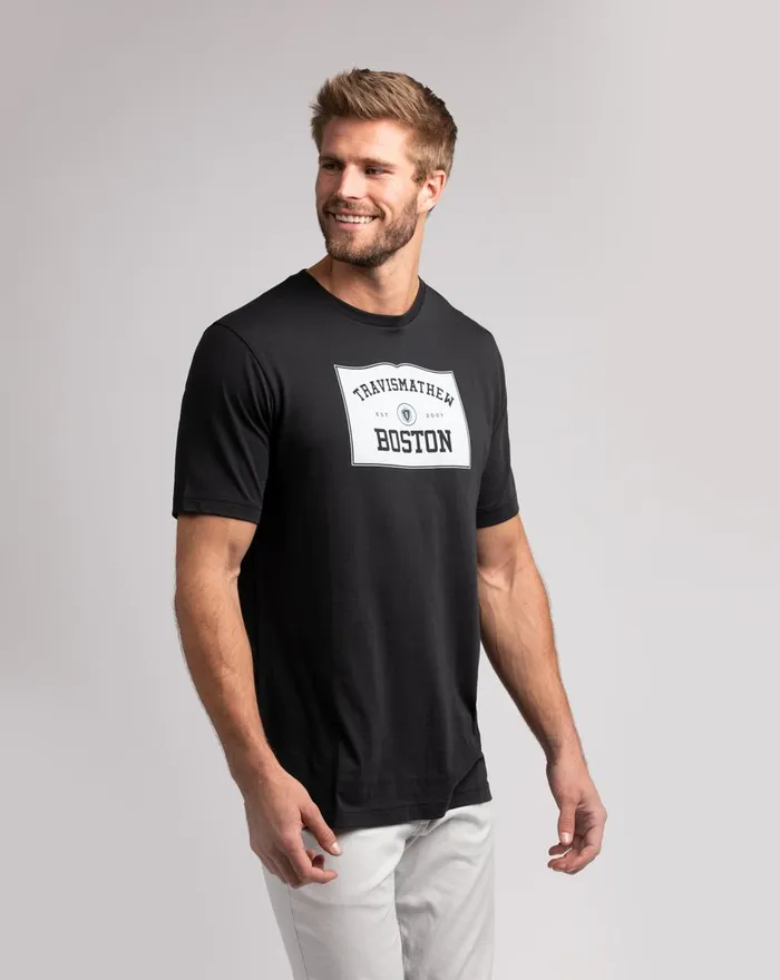 Men Tees TravisMathew TAKE THE T TEE Black Men Tees TravisMathew TAKE THE T TEE Black