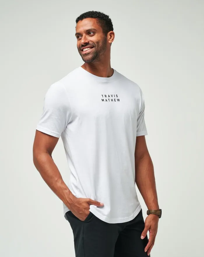 Men Tees TravisMathew TM SCOOP TEE White Men Tees TravisMathew TM SCOOP TEE White