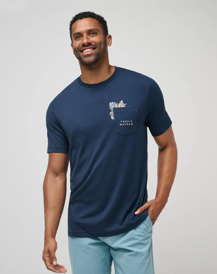Men Tees TravisMathew WARM RAIN TEE Total Eclipse