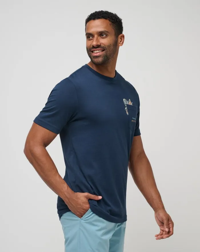 Men Tees TravisMathew WARM RAIN TEE Total Eclipse