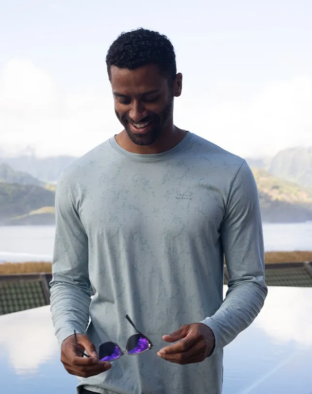 Men Tees TravisMathew WARMER TIDES LONG SLEEVE TEE Arona Men Tees TravisMathew WARMER TIDES LONG SLEEVE TEE Arona