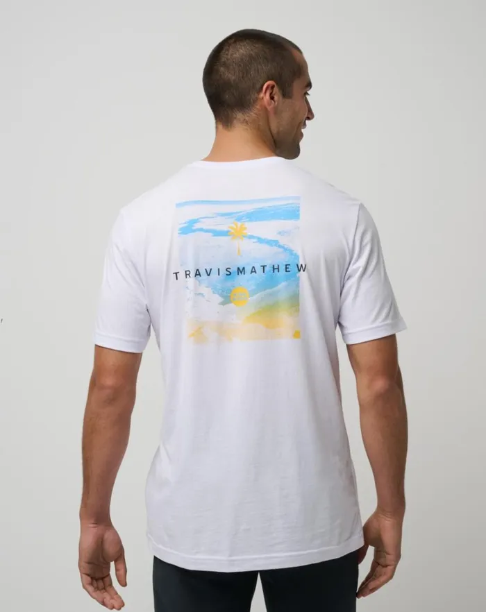 Men Tees TravisMathew WATER HAZARD TEE White