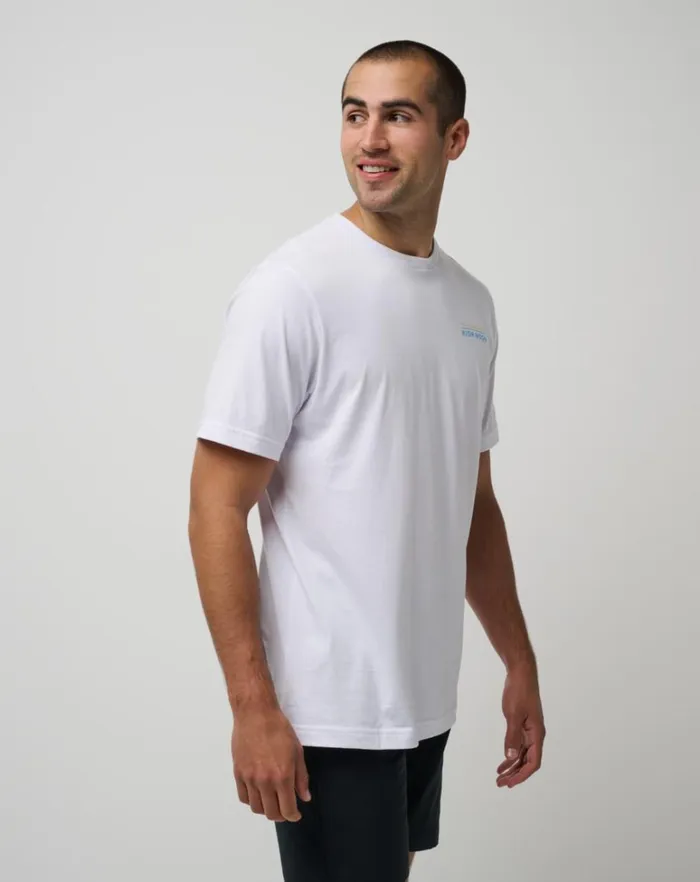 Men Tees TravisMathew WATER HAZARD TEE White Men Tees TravisMathew WATER HAZARD TEE White