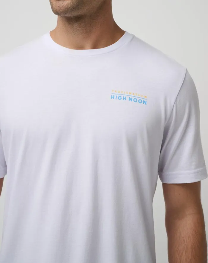 Men Tees TravisMathew WATER HAZARD TEE White Men Tees TravisMathew WATER HAZARD TEE White