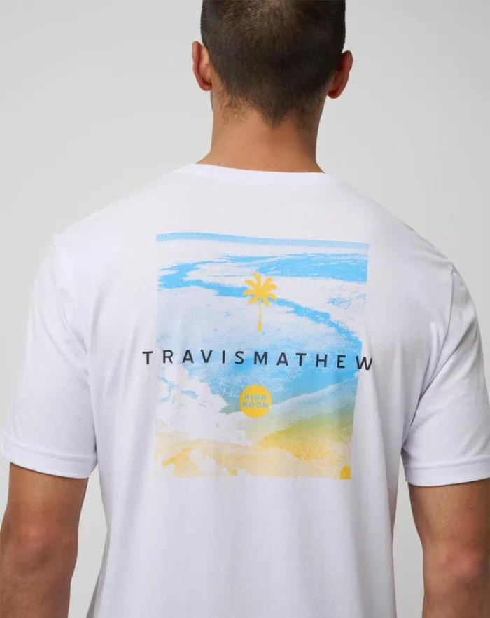 Men Tees TravisMathew WATER HAZARD TEE White Men Tees TravisMathew WATER HAZARD TEE White