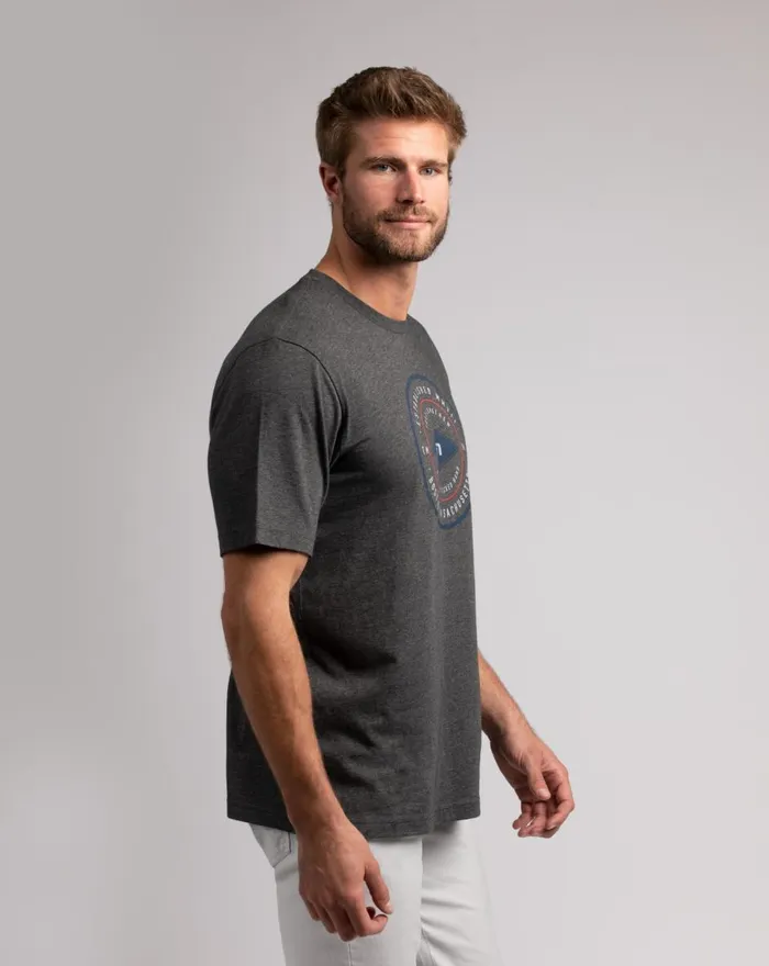 Men Tees TravisMathew WICKED TIMES TEE Heather Grey Pinstri
