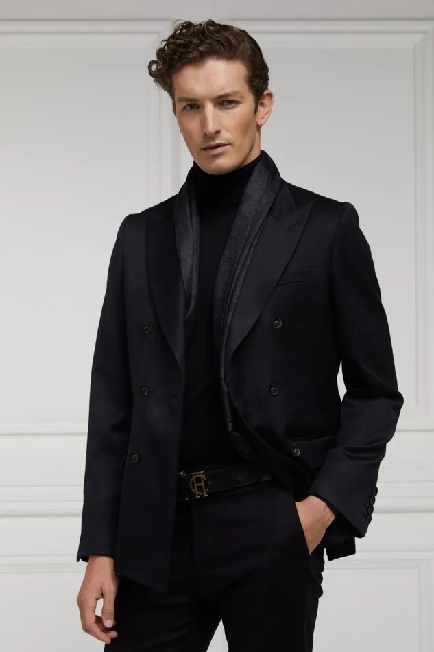 Men The Double Breasted Blazer Black Barathea Holland Cooper Blazers Men The Double Breasted Blazer Black Barathea Holland Cooper Blazers