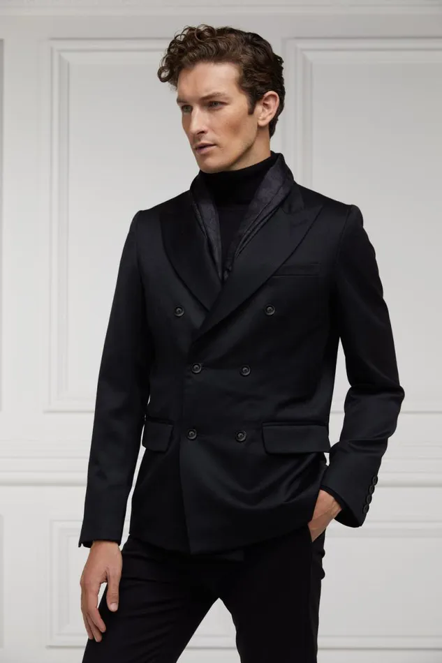 Men The Double Breasted Blazer Black Barathea Holland Cooper Blazers Men The Double Breasted Blazer Black Barathea Holland Cooper Blazers