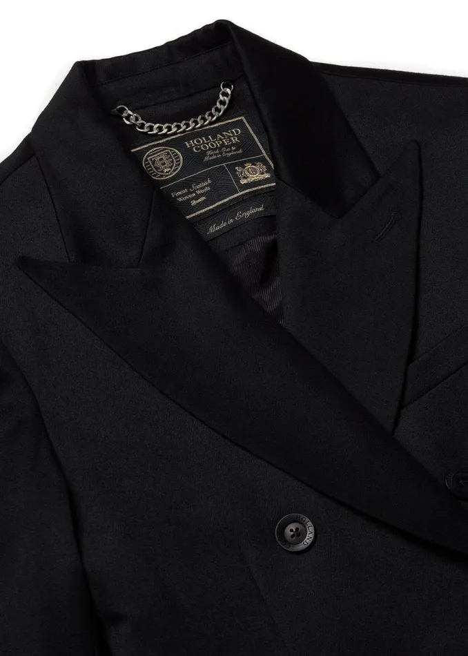 Men The Double Breasted Blazer Black Barathea Holland Cooper Blazers Men The Double Breasted Blazer Black Barathea Holland Cooper Blazers