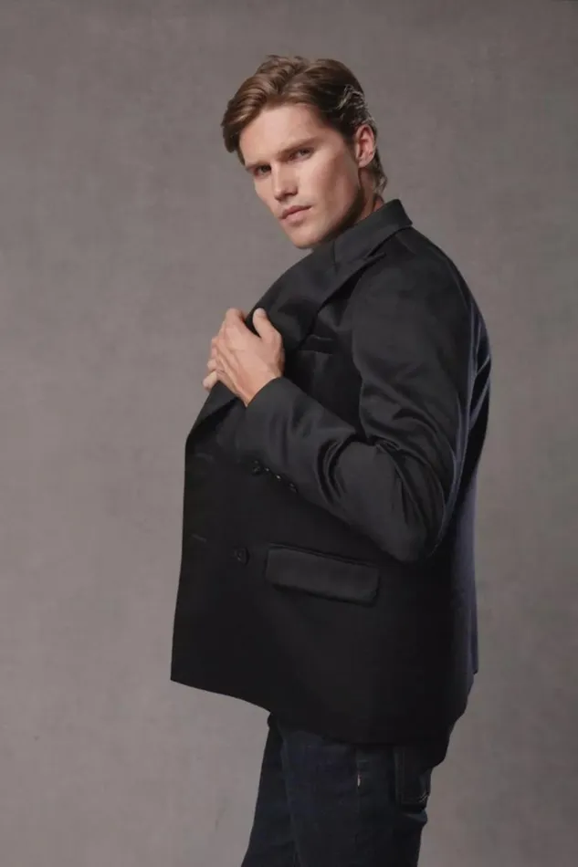 Men The Double Breasted Blazer Black Barathea Holland Cooper Blazers Men The Double Breasted Blazer Black Barathea Holland Cooper Blazers