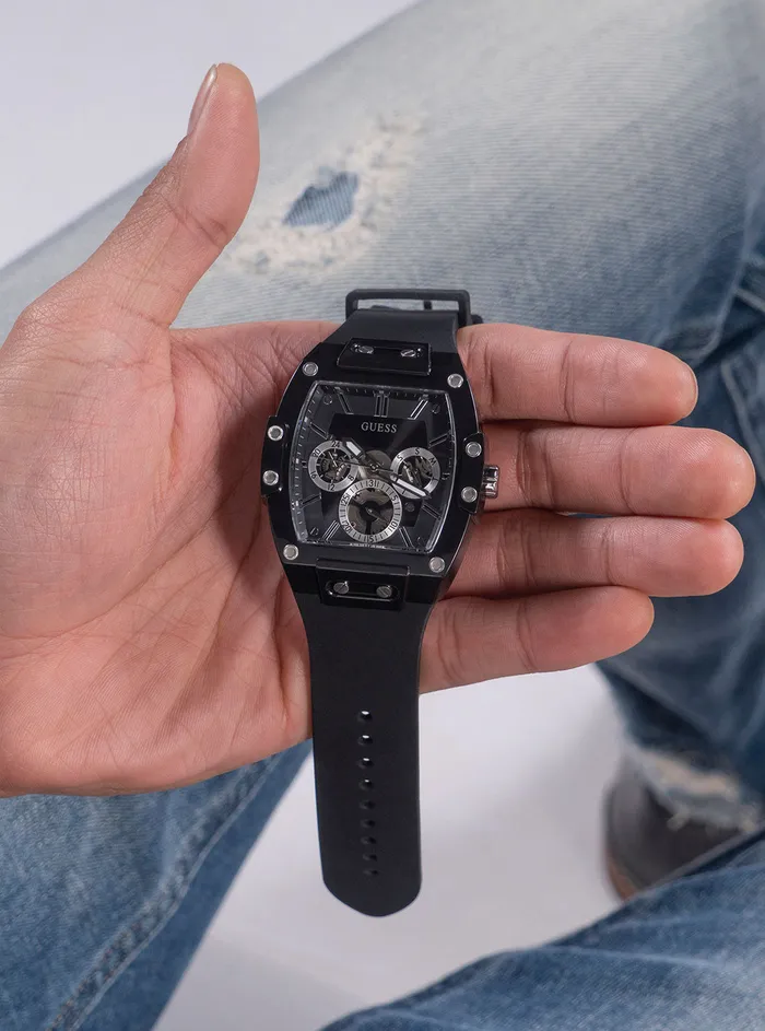 Men Watches GUESS Black Phoenix Silicone Watch Men Watches GUESS Black Phoenix Silicone Watch