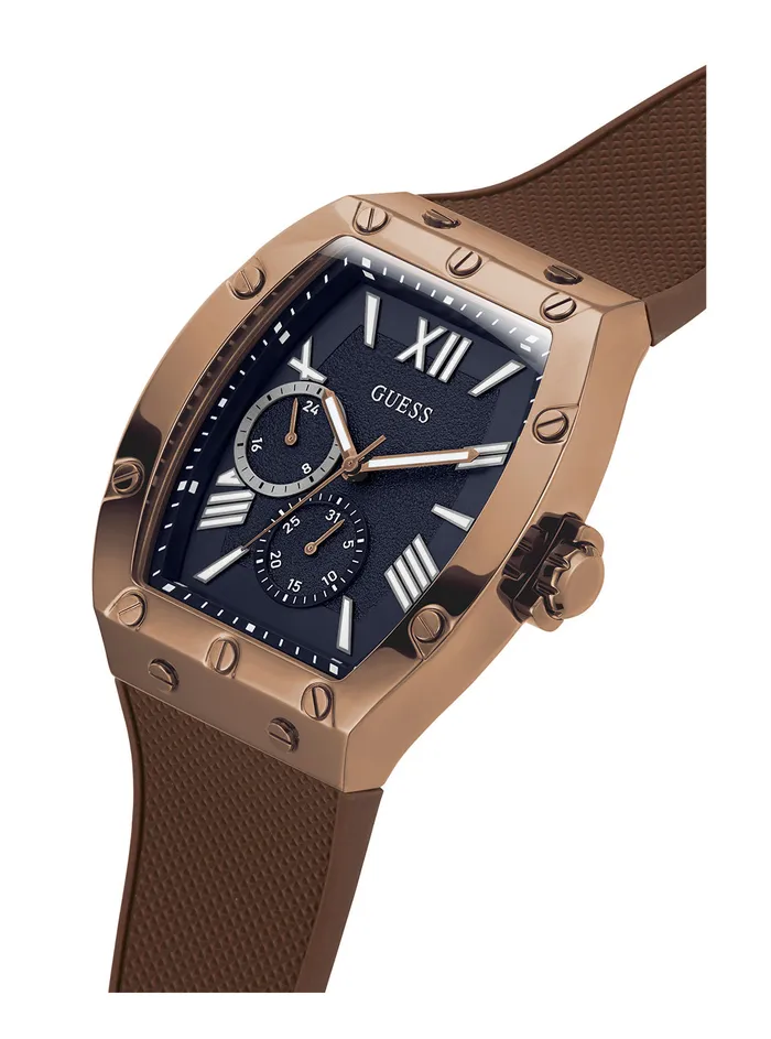 Men Watches GUESS Brown Falcon Silicone Watch