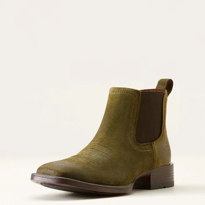 Men Western Boots Ariat Booker Ultra Western Boot Olive Suede