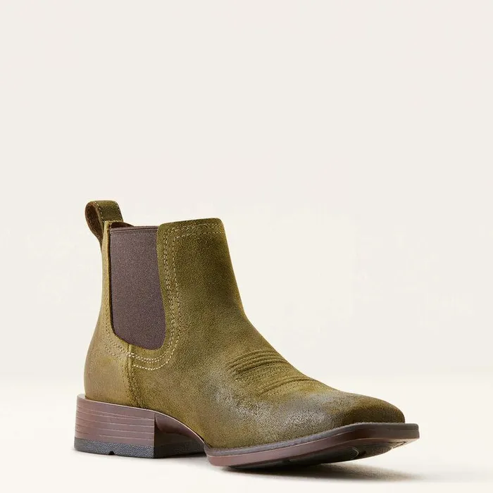 Men Western Boots Ariat Booker Ultra Western Boot Olive Suede