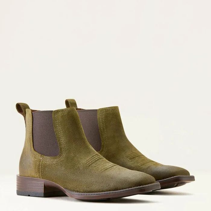 Men Western Boots Ariat Booker Ultra Western Boot Olive Suede