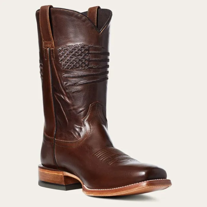 Men Western Boots Ariat Circuit Patriot Square Toe Western Boot Bar Top Brown Men Western Boots Ariat Circuit Patriot Square Toe Western Boot Bar Top Brown