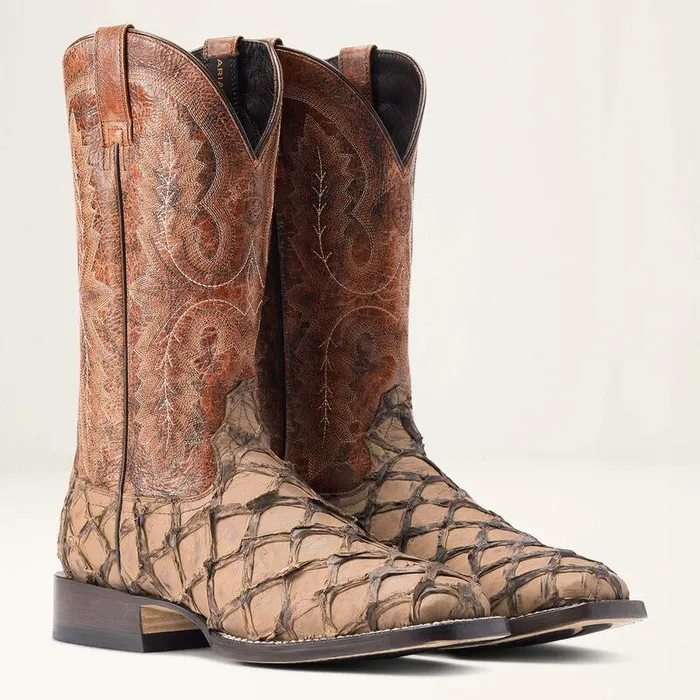 Men Western Boots Ariat Deep Water Western Boot Aged Tan Piraruci