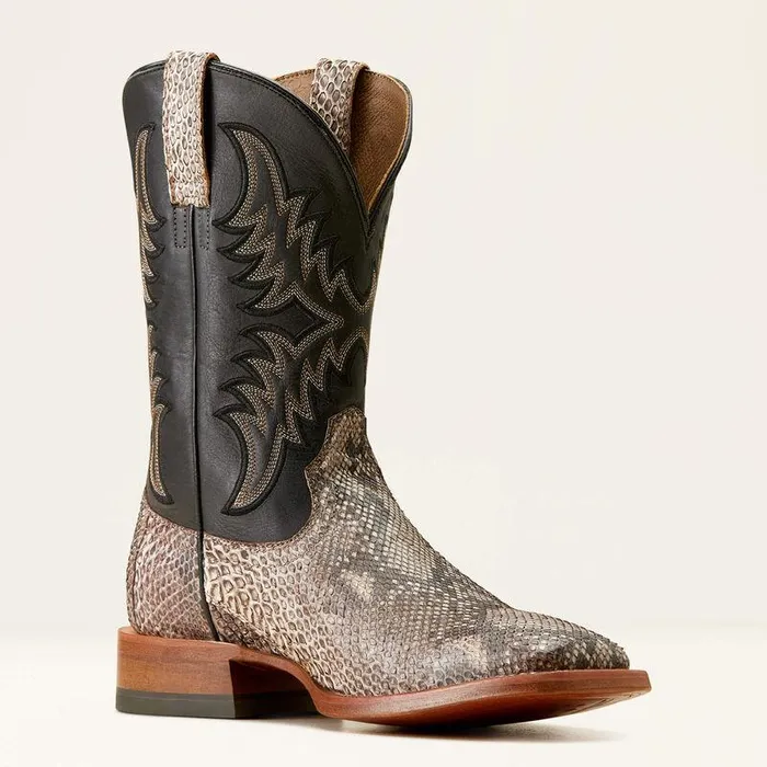 Men Western Boots Ariat Dry Gulch Cowboy Boot Tan Pythonancient Black