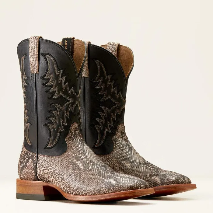 Men Western Boots Ariat Dry Gulch Cowboy Boot Tan Pythonancient Black