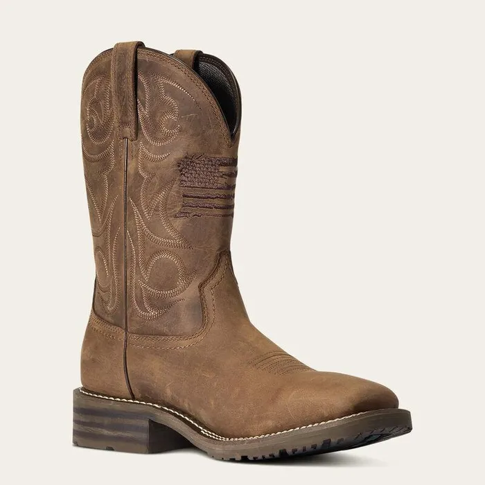 Men Western Boots Ariat Hybrid Patriot Waterproof Western Boot Distressed Brown Men Western Boots Ariat Hybrid Patriot Waterproof Western Boot Distressed Brown