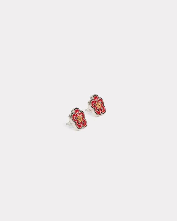 MenWomen 039Boke Flower039 Earrings Medium Red Kenzo Pins And Jewelry