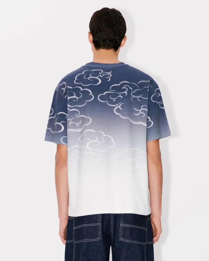 MenWomen 039KENZO Cloud Tiger039 Genderless Oversized Tshirt In Cotton Multicolor Kenzo Tshirts And Polos