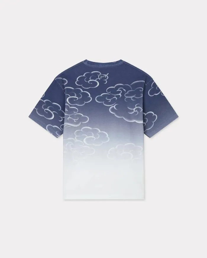 MenWomen 039KENZO Cloud Tiger039 Genderless Oversized Tshirt In Cotton Multicolor Kenzo Tshirts And Polos