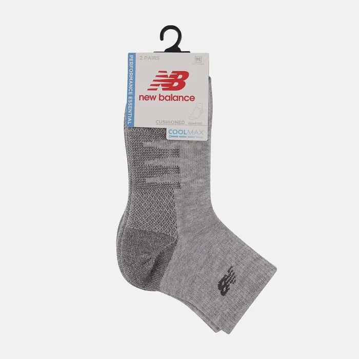 MenWomen Coolmax Quarter Socks 2 Pack Grey New Balance Socks