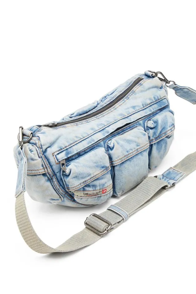 MenWomen Diesel Crossbody Bags REEDITION TRAVEL 3000 SHOULDER BAG X Light Blue