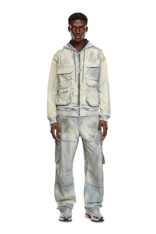 MenWomen Diesel Jeans Relaxed Jeans DFish 0CBDJ Light Blue