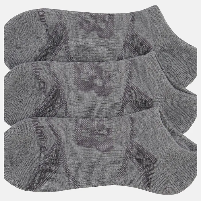 MenWomen Performance No Show Socks 3 Pack Light Grey Heather New Balance Socks