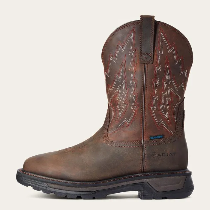Men Work Boots Ariat Big Rig Waterproof Work Boot Dark Brown