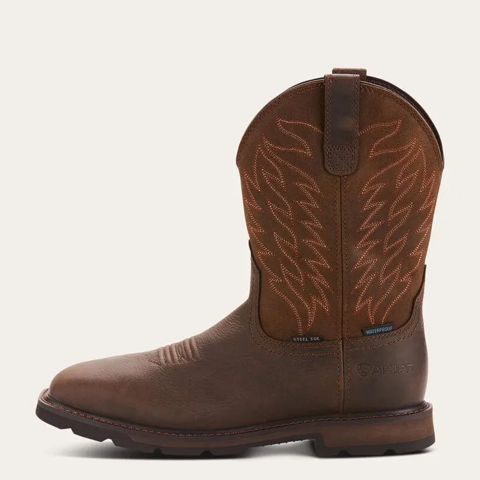 Men Work Boots Ariat Groundbreaker Wide Square Toe Waterproof Steel Toe Work Boot Dark Brown Men Work Boots Ariat Groundbreaker Wide Square Toe Waterproof Steel Toe Work Boot Dark Brown