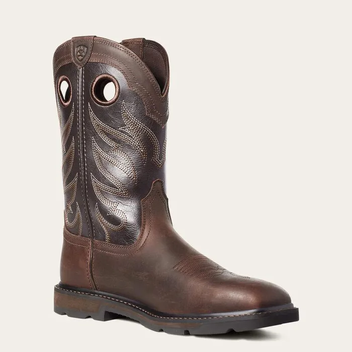 Men Work Boots Ariat Groundwork Wide Square Toe Steel Toe Work Boot Brown Men Work Boots Ariat Groundwork Wide Square Toe Steel Toe Work Boot Brown