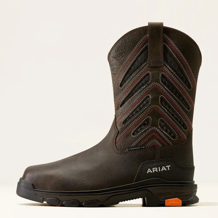 Men Work Boots Ariat Intrepid VentTEK Composite Toe Work Boot Iron Coffee