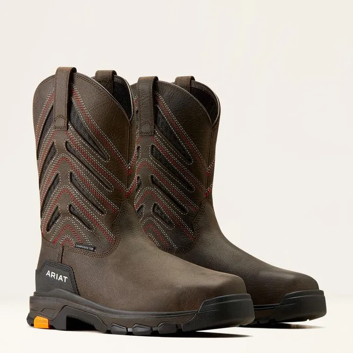 Men Work Boots Ariat Intrepid VentTEK Composite Toe Work Boot Iron Coffee