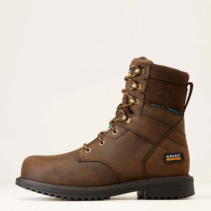 Men Work Boots Ariat RigTEK 8quot CSA Waterproof Composite Toe Work Boot Oily Distressed Brownoily Distressed Br