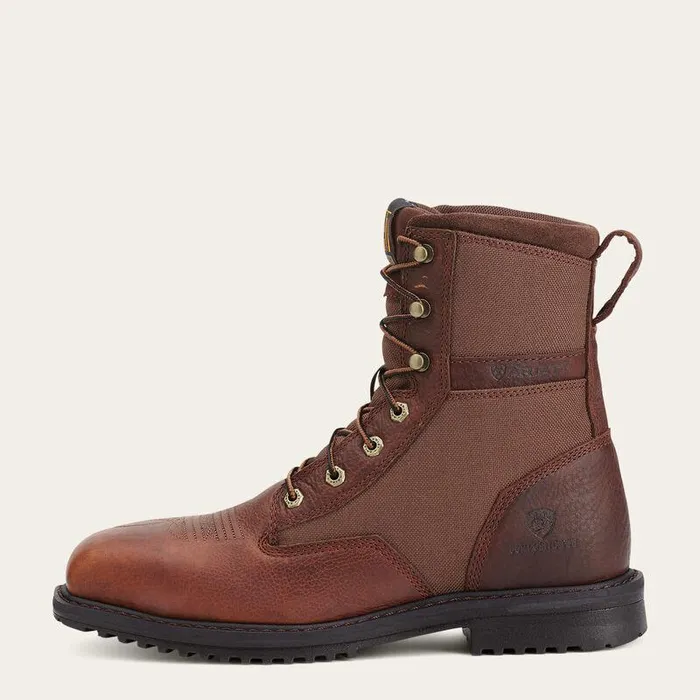 Men Work Boots Ariat RigTek 8quot Wide Square Toe Composite Toe Work Boot Oiled Brown
