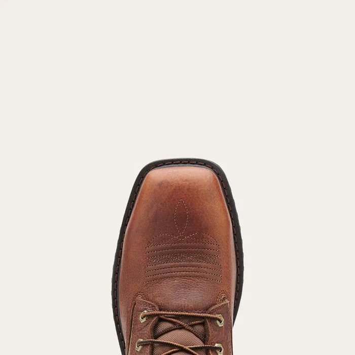 Men Work Boots Ariat RigTek 8quot Wide Square Toe Composite Toe Work Boot Oiled Brown