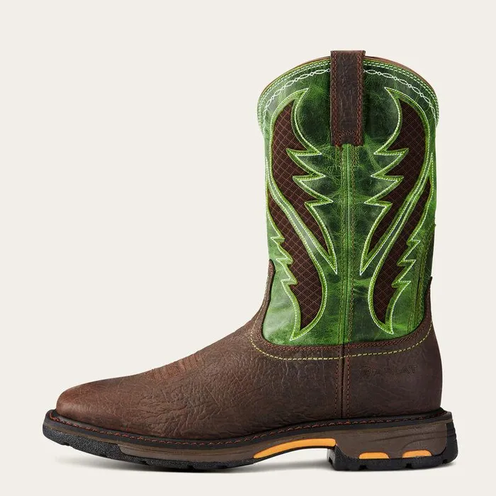 Men Work Boots Ariat WorkHog Wide Square Toe VentTEK Work Boot Bruin Brown