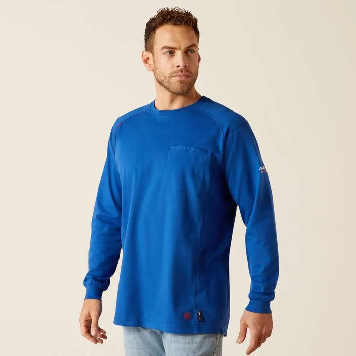 Men Workwear Ariat FR Air Ariat Deco TShirt Glacier Blue