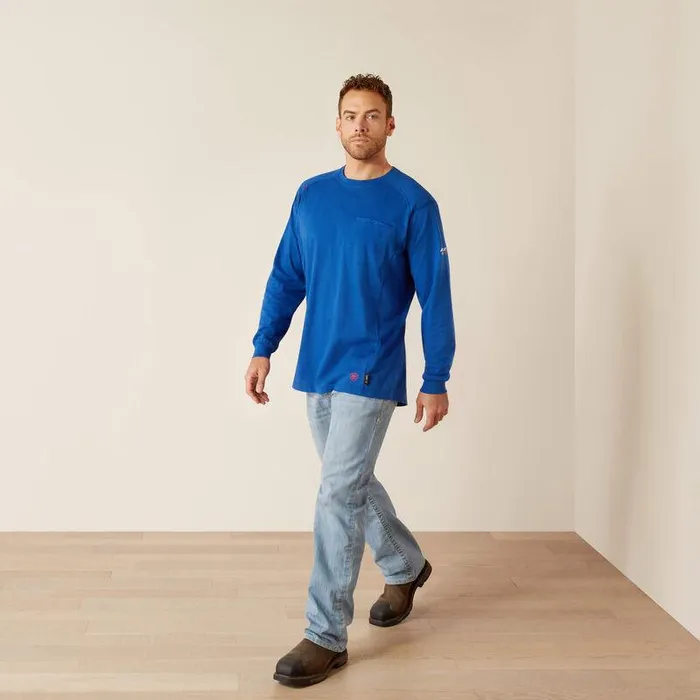 Men Workwear Ariat FR Air Ariat Deco TShirt Glacier Blue