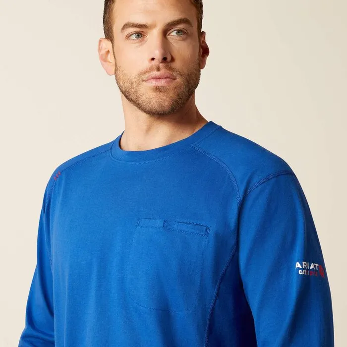 Men Workwear Ariat FR Air Ariat Deco TShirt Glacier Blue