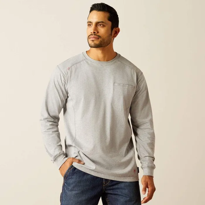Men Workwear Ariat FR Air Ariat Deco TShirt Heather Grey