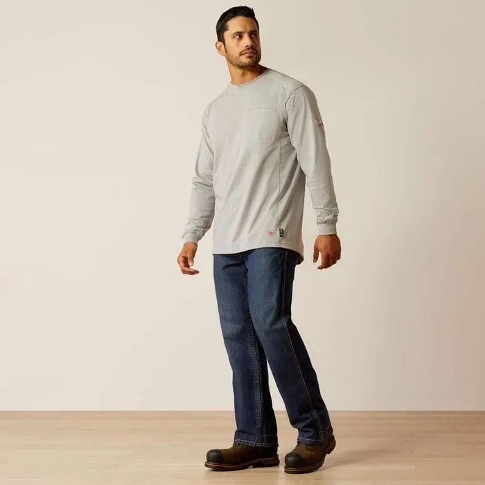 Men Workwear Ariat FR Air Ariat Deco TShirt Heather Grey