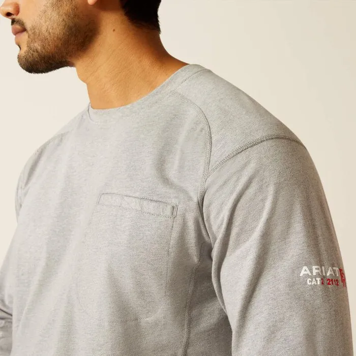 Men Workwear Ariat FR Air Ariat Deco TShirt Heather Grey